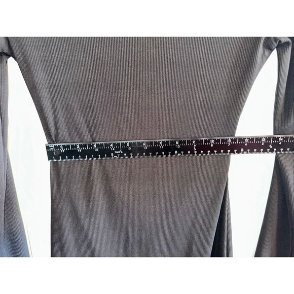 SHEIN SXY Cut Out Waist Ribbed Knit Bodycon Black Dress Women’s Size Small - Picture 5 of 8